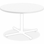 Lorell Hospitality Collection Tabletop - High Pressure Laminate (HPL) Round, White Top - 1.25" Table Top Thickness x 36" Table Top Diameter - Assembly Required - Thermofused Laminate (TFL), Particleboard Top Material Product Image 