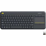 Logitech K400 Plus Touchpad Wireless Keyboard - Wireless Connectivity - USB Interface - Mute, Volume Up, Volume Down Hot Key(s) - English, French - QWERTY Layout Product Image 