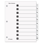 Cardinal OneStep Printable Table of Contents and Dividers, 10-Tab, 1 to 10, 11 x 8.5, White, White Tabs, 1 Set (CRD61013) View Product Image