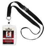 Durable ID/Security Card Holder Set, Vertical/Horizontal, Lanyard, Clear, 10/Pack (DBL826819) View Product Image