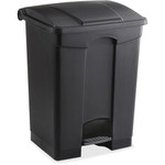 Safco Plastic Step-on Waste Receptacle - 17 gal Capacity - Rectangular - 26.3" Height x 19.8" Width x 16.3" Depth - Plastic - Black Product Image 