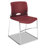 HON Olson Stacker High Density Chair, Supports 300 lb, 17.75" Seat Height, Mulberry Seat, Mulberry Back, Chrome Base, 4/Carton (HON4041MB) View Product Image