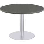 Special-T Sienna Cafe Table - Gray Round Top - Powder Coated, Metallic Silver Base - 1.25" Table Top Thickness x 42" Table Top Diameter - 29" Height - Assembly Required - (SCTSIEN42SM) Product Image 
