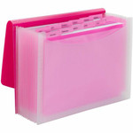 Smead Letter Expanding File - 8 1/2" x 11" - 12 Pocket(s) - 12 Divider(s) - Pink, Clear Product Image 