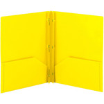Smead Letter Fastener Folder - 8 1/2" x 11" - 180 Sheets Capacity - 2 x Double Tang Fastener(s) - 2 Internal Pocket(s) - Yellow Product Image 