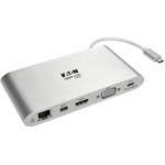 Tripp Lite series U442-DOCK1 Docking Station - for Tablet PC, Notebook - USB Type C - 3 x USB Ports - 3 x USB 3.0 - Network (RJ-45) Product Image 