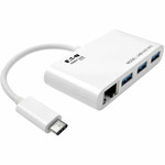 Tripp Lite series U460-003-3AG 3-Port USB 3.1 Gen 1 Portable Hub - USB Type C - External - 3 USB Port(s) - 1 Network (RJ-45) Port(s) Product Image 