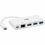 Tripp Lite series U460-003-3AG-C USB 3.1 Gen 1 USB-C Portable Hub/Adapter - USB 3.1 Type C - External - 4 USB Port(s) - 1 Network (RJ-45) Port(s) - 3 USB 3.0 Port(s) Product Image 