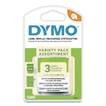 DYMO LetraTag Paper/Plastic Label Tape Value Pack, 0.5" x 13 ft, Assorted, 3/Pack (DYM12331) View Product Image