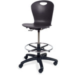 Virco Zuma Lab Stool - Black Seat Color - Plastic Seat Material - Black Back Color - Polypropylene Back Material - Steel Frame Material Product Image 