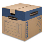 Bankers Box SmoothMove Prime Moving/Storage Boxes, Hinged Lid, Regular Slotted Container, Medium, 18" x 18" x 16", Brown/Blue, 8/Carton (FEL0062801) View Product Image