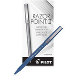 Pilot Razor Point II Marker Pens - 0.3 mm Super Fine Pen Point - Blue Ink - Blue Barrel Product Image 
