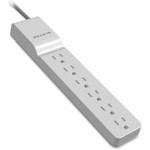 Belkin 6 Outlet Home/Office Surge Protector 4' cord - White - 6 x AC Power - 1875 VA - 720 J - 125 V AC Input Product Image 