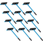 Ettore Auto Squeegee Scrubber - 8" Rubber Blade - 16" Aluminum Handle - Durable, Streak-free, Lightweight - Blue Product Image 
