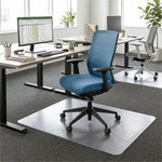 Lorell Low-Pile Chairmat - Carpeted Floor - 60" Length x 46" Width x 0.122" Thickness - Rectangular - Vinyl - Clear Product Image 