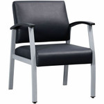 Lorell Mid-Back Healthcare Guest Chair - Vinyl Seat Material - Vinyl Back Material - Powder Coated Silver Frame Color - Steel Frame Material - Mid Back Product Image 