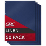 GBC Linen Weave Standard Presentation Cover - For 8 3/4" x 11 1/4" Sheet - Navy Blue - Linen Product Image 