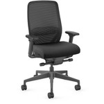 HON Nucleus Task Chair KD - Black Seat Color - Fabric Seat Material - Black Back Color - Black Frame Color - Armrest Product Image 