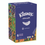 Kleenex Ultra Soft Facial Tissue, 3-Ply, White, 120/Box, 6 Boxes/Pack, 4 Packs/Carton Product Image 