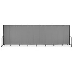Screenflex Portable Room Dividers - 72" Height x 20.4 ft Length - Black Metal Frame - Polyester - Stone Product Image 