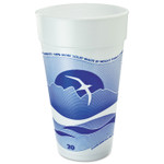 Dart Horizon Hot/Cold Foam Drinking Cups, 20 oz, Printed, Blueberry/White, 25/Bag, 20 Bags/Carton (DCC20J16H) View Product Image