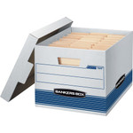 Bankers Box STOR/FILE 789 Medium-duty Storage Box - Internal Dimensions: 12" Width x 15" Depth x 10" Height - External Dimensions: 12.8" Width x 16.5" Depth x 10.4" Height - 550 lb - Media Size Supported: Letter, Legal - Lift-off Closure Product Image 