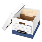 Bankers Box R-KIVE Heavy-Duty Storage Boxes with Dividers, Letter/Legal Files, 12.75" x 16.5" x 10.38", White/Blue, 12/Carton (FEL0083601) View Product Image