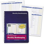 Adams Monthly Bookkeeping Record Book - Spiral Bound - White Sheet(s) - Blue, Yellow Print Color Product Image 