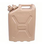 Water Container: Tan, 5 gal Capacity, Plastic, 13 1/2 in Overall Lg, 6 in Overall Wd Product Image 