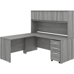 Bush Business Furniture Studio C 72W X 30D L Shaped Desk With Hutch, Mobile File Cabinet and 42W Return - x 72" Width x 30" Depth Desk, x 42" Width Return, x 72" Width Hutch - 3 x File, Box Drawer(s) - (BSHSTC006PGSU) Product Image 