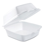 Dart Foam Hinged Lid Containers, 5.38 x 5.5 x 2.88, White, 500/Carton View Product Image