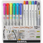 Zebra Creative Note Taking Set - Fine Pen Point - Fine Marker Point - Chisel, Bullet Marker Point Style - Felt Tip - Assorted Gel-based Ink Product Image 