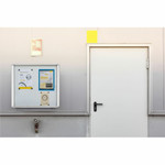 MasterVision Water-Resistant Enclosed Dry-Erase Board - 30" (2.5 ft) Width x 26.5" (2.2 ft) Height - White Lacquered Steel Surface - Anodized Aluminum Aluminum Frame - Rectangle - Magnetic Product Image 