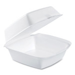 Dart Foam Hinged Lid Containers, 6 x 5.78 x 3, White, 500/Carton (DCC60HT1) View Product Image