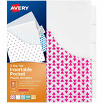 Avery Big Tab Insertable Plastic Pocket Dividers - 1 x Divider(s) - 5 Tab(s) - 5 Tab(s)/Set - 9.3" Divider Width x 11.25" Divider Length - 3 Hole Punched Product Image 