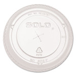 SOLO PETE Flat Straw-Slot Cold Cup Lids, Fits 16 oz to 24 oz, Clear, 100/Pack (DCC626TSPK) View Product Image
