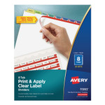 Avery Print and Apply Index Maker Clear Label Dividers, 8-Tab, Color Tabs, 11 x 8.5, White, Contemporary Color Tabs, 25 Sets (AVE11993) Product Image 