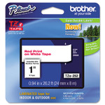 Brother P-Touch TZe Standard Adhesive Laminated Labeling Tape, 0.94" x 26.2 ft, Red on White Product Image 