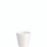 Dart Food Containers, Squat, 8 oz, White, Foam, 1,000/Carton Product Image 