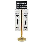 Tatco Wet Umbrella Bag Stand, 16w x 12d x 54.5h, Brass/Black/White Product Image 