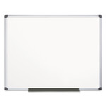 MasterVision Value Lacquered Steel Magnetic Dry Erase Board, 72" x 48", White Surface, Satin Aluminum Frame Product Image 