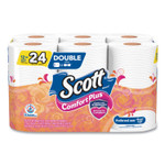 Scott ComfortPlus Toilet Paper, Double Roll, Bath Tissue, Septic Safe, 1-Ply, White, 231 Sheets/Roll, 12 Rolls/Pack, 4 Packs/Carton Product Image 