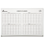 AbilityOne 7110015550295, SKILCRAFT Cubicle Calendar Board, 4-Month Planning/Scheduling, 24" x 36", White Surface, Satin Aluminum Frame Product Image 