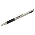 AbilityOne 7520016661049, SKILCRAFT Zebra Ballpoint Pen, Retractable, Medium 1 mm, Black Ink, Stainless Steel Barrel, 2/Pack Product Image 