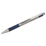 AbilityOne 7520016661052, SKILCRAFT Zebra Ballpoint Pen, Retractable, Medium 1 mm, Blue Ink, Stainless Steel Barrel, 2/Pack Product Image 