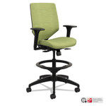 HON Solve Series Upholstered Back Task Stool, Supports Up to 300 lb, 23" to 33" Seat Height, Meadow Seat/Back, Black Base (HONSVSU1ACLC82T) Product Image 