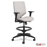 HON Solve Series Upholstered Back Task Stool, Supports Up to 300 lb, 23" to 33" Seat Height, Sterling Seat/Back, Black Base (HONSVSU1ACLC19T) Product Image 