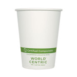 World Centric Paper Hot Cups, 12 oz, White, 1,000/Carton Product Image 