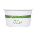 World Centric Paper Bowls, 16 oz, 4.4" Diameter x 3" h, White, 500/Carton Product Image 