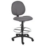Boss Stand Up Fabric Drafting Stool with Foot Rest, Black Product Image 